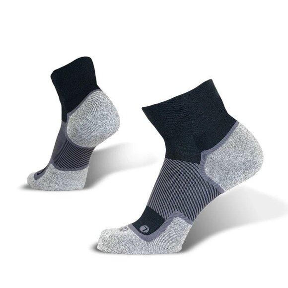OS1st WIDE Wellness Performance Socks | 1/4 Crew Black Socks - Picture 1 of 2